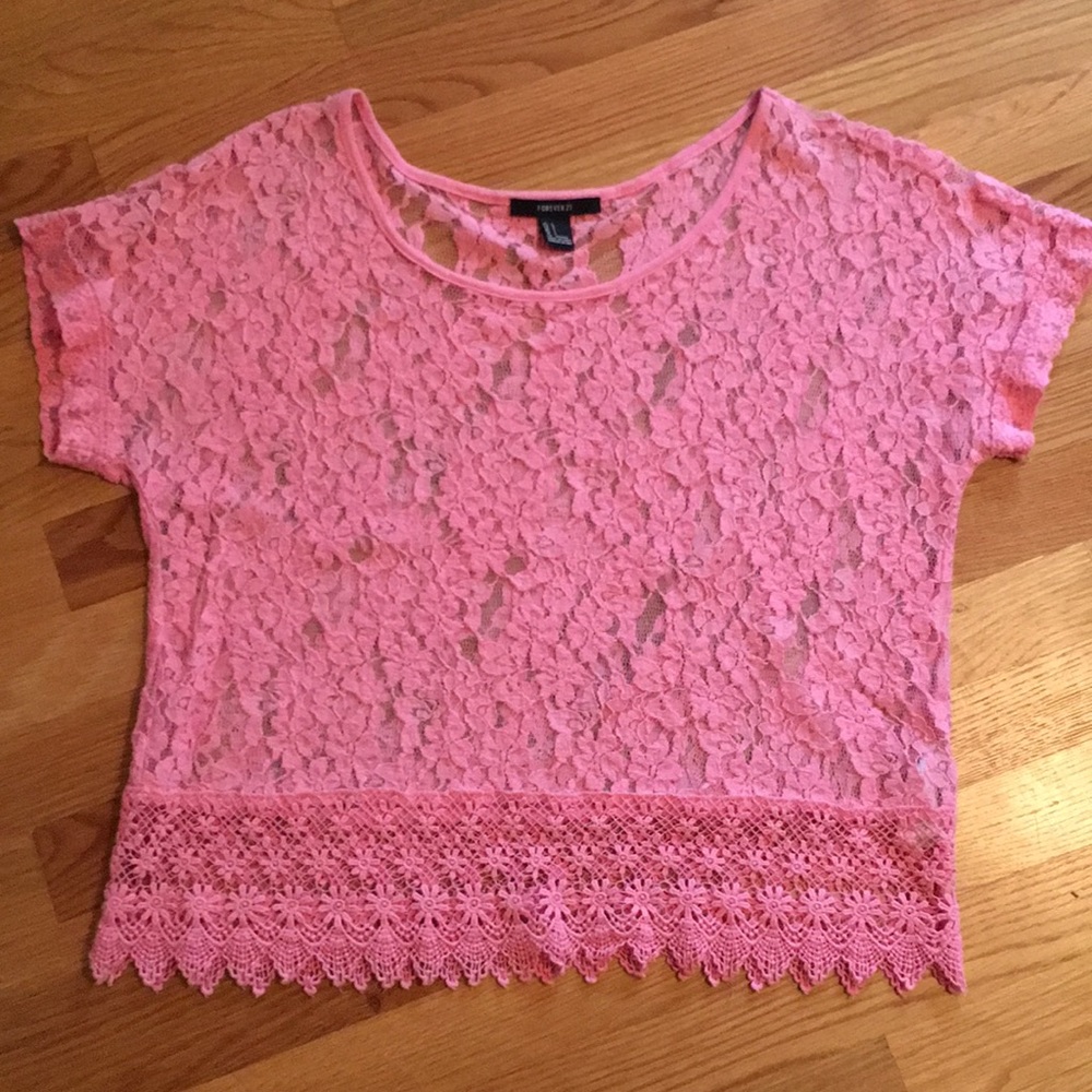 Forever 21 pink lace blouse.